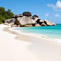 Caribbean Holidays, Cheap October BVI, A peaceful sandy beach on Virgin Gorda in the British Virgin Islands, showing The Baths granite boulders, turquoise pools and visitors exploring