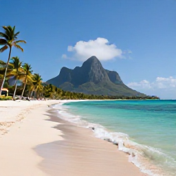 Caribbean Holidays, Cheap October Holidays, A peaceful sandy beach on Nevis with palm trees, clear Caribbean water, and Mount Nevis rising in the background