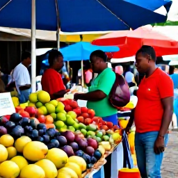 Caribbean Holidays, Cheap October Holidays, A vibrant Castries market in Saint Lucia with colourful fruit stalls, spices and friendly local shoppers