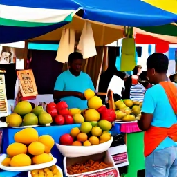 Caribbean Holidays, Cheap October Martinique, A friendly Martinique market scene with tropical fruit, spices, local crafts and colourful stalls in Fort-de-France