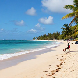 Caribbean Holidays, Cheap Puerto Rico March, Puerto Rico tropical beach with golden sand, clear Caribbean water and locals enjoying a relaxed afternoon