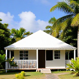 Caribbean Holidays, Cheap Saint Kitts Holidays, Charming budget-friendly guesthouse in Saint Kitts surrounded by tropical greenery, with a small terrace and island views