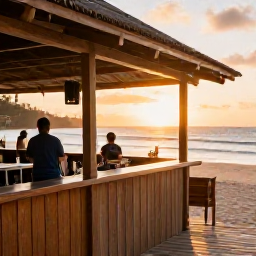 Caribbean Holidays, Cheap September Barbados, A friendly Barbados beach bar serving local food and drinks at sunset