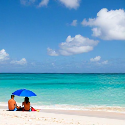 Caribbean Holidays, Cheap September Barbados, Travellers relaxing on a peaceful Barbados beach with clear water and light clouds during September