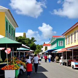 Caribbean Holidays, Cheap September Guadeloupe, Colourful streets and a lively local market in Pointe-&agrave;-Pitre, Guadeloupe, with tropical fruit stalls and Caribbean architecture