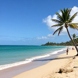 Caribbean Holidays, Cheap September Holidays, A relaxed Martinique beach scene in September, with turquoise water, golden sand, palm trees and a few visitors enjoying the quiet shore
