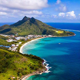 Caribbean Holidays, Cheap September Holidays, Aerial view of Saint Martin and Sint Maarten, showing turquoise bays, green hills and a bright Caribbean coastline