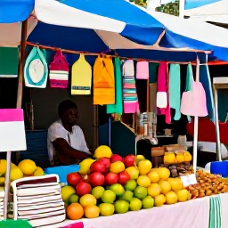 Caribbean Holidays, Cheap September Holidays, Colourful market stalls in Marigot, Saint Martin, with tropical fruit, spices, handmade crafts and friendly shoppers