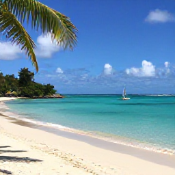Caribbean Holidays, Cheap September Holidays, Quiet palm-fringed beach on Bequia in Saint Vincent and the Grenadines, with calm turquoise water and a small sailing boat