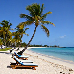 Caribbean Holidays, Cheap September Holidays, Quiet stretch of Grace Bay Beach with sun loungers, calm turquoise water and palm trees in Providenciales