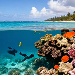 Caribbean Holidays, Cheap September Holidays, Travellers snorkelling in clear Caribbean water beside a colourful reef near St John, with tropical fish and a sandy beach in the background