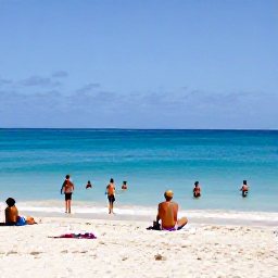 Caribbean Holidays, Cheap September Holidays, Travellers swimming and relaxing at a calm Caribbean beach in Saint Lucia beneath a sunny sky