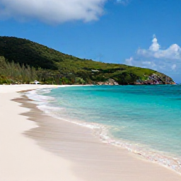 Caribbean Holidays, Cheap September Holidays, Tropical beach in the British Virgin Islands in September, calm turquoise water, white sand, green hills and a relaxed holiday atmosphere