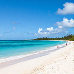 Caribbean Holidays, Cheap September Holidays, Turquoise sea, white sand beach and relaxed travellers on Grace Bay in the Turks and Caicos Islands during September