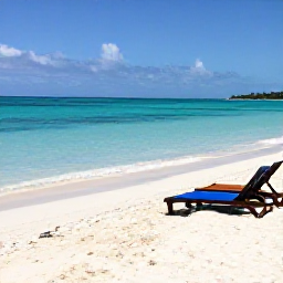 Caribbean Holidays, Cheap Turks and Caicos, A bright turquoise beach on Providenciales in the Turks and Caicos Islands, with soft white sand, calm water and a few affordable-looking sun loungers