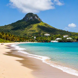 Caribbean Holidays, Cheap USVI Holidays, Quiet tropical beach and lush hills on St John in the United States Virgin Islands