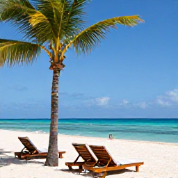 Caribbean Holidays, Cuba Adults Only, A relaxed adults-only Cuban beach resort in August, with palm trees, turquoise sea and comfortable sun loungers