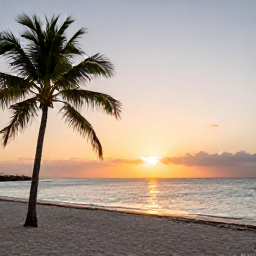 Caribbean Holidays, Cuba Adults Only, An adults-only Cuban beach resort at sunset, with white sand, calm turquoise Caribbean water and palm trees