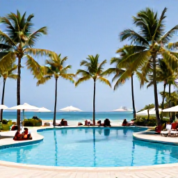 Caribbean Holidays, Cuba Adults Only, Relaxed adults-only resort in Cuba with palm trees, a bright swimming pool and guests enjoying a peaceful January escape