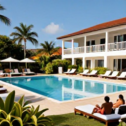 Caribbean Holidays, Cuba Adults Only September, Stylish adults-only Cuban resort pool with sun loungers, tropical gardens and guests enjoying a quiet afternoon