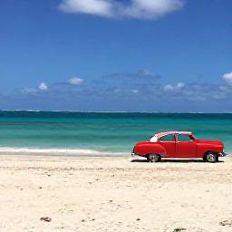 Caribbean Holidays, Cuba Adults Only, Varadero beach in Cuba with white sand, clear Caribbean water and a traditional vintage car nearby
