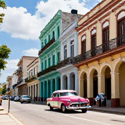 Caribbean Holidays, Cuba Adults Only, Visitors exploring colourful colonial streets and classic American cars in Havana, Cuba, during a sunny July day