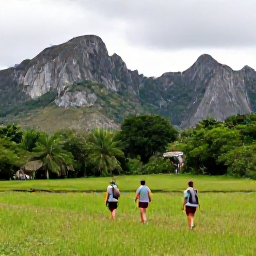 Caribbean Holidays, Cuba Adventure Holidays, Hikers trekking through lush green countryside and limestone landscapes in Vi&ntilde;ales Valley, Cuba