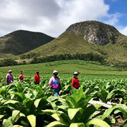 Caribbean Holidays, Cuba Adventure Holidays, Hikers walking through lush green tobacco fields and limestone hills in the Vi&ntilde;ales Valley, Cuba