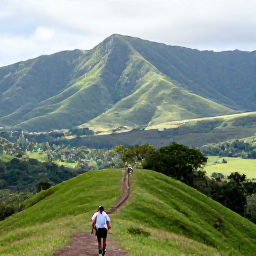 Caribbean Holidays, Cuba Adventure Holidays, Travellers hiking through lush green hills in the Sierra del Escambray, with a mountain valley and tropical vegetation in the background