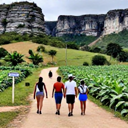 Caribbean Holidays, Cuba Adventure March, Travellers hiking through the green Vi&ntilde;ales Valley in March, surrounded by limestone cliffs, tobacco fields and rural Cuban scenery