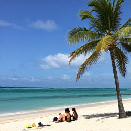 Caribbean Holidays, Cuba Backpacking, Backpackers relaxing on a beach with turquoise water and palm trees in Varadero, Cuba