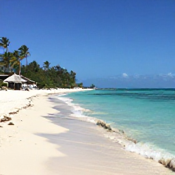 Caribbean Holidays, Cuba Beach Holidays, A beautiful Cuban coastline near Cayo Coco, powdery white beach, shallow turquoise lagoon and tropical vegetation under bright December skies