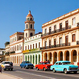 Caribbean Holidays, Cuba Beach Holidays, Travellers exploring Havana, Cuba, with colourful classic cars, colonial buildings and warm November sunshine