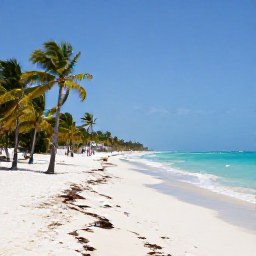 Caribbean Holidays, Cuba Beach Holidays, Wide white-sand beach at Varadero, Cuba, with turquoise Caribbean water, palm trees and a relaxed holiday atmosphere