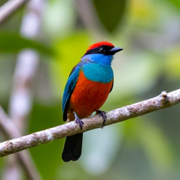 Caribbean Holidays, Cuba Birdwatching, A colourful Cuban tody perched on a branch in a bright tropical forest, with soft green foliage in the background