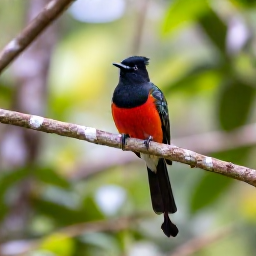 Caribbean Holidays, Cuba Birdwatching February, Cuban trogon perched on a branch in a lush forest, with soft morning light and natural tropical surroundings