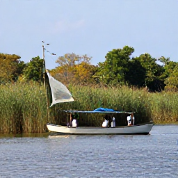 Caribbean Holidays, Cuba Birdwatching, The Zapata Swamp in Cuba with calm wetlands, mangroves, reeds and a small boat used by birdwatchers