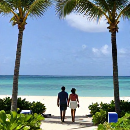 Caribbean Holidays, Cuba Couples Holidays, Couple enjoying a quiet Cuban coastal escape, tropical gardens, white sand and turquoise water