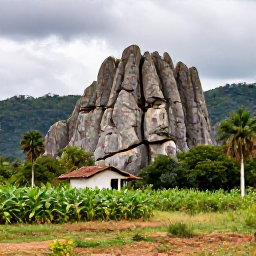 Caribbean Holidays, Cuba Culture Holidays, A scenic Cuban countryside landscape near Vi&ntilde;ales with limestone mogotes, tobacco fields and a small rural farmhouse