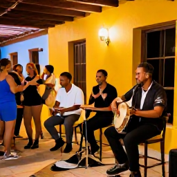 Caribbean Holidays, Cuba Culture Holidays, Cuban musicians performing son and salsa in a welcoming local venue, with dancing visitors and warm evening lighting