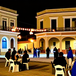 Caribbean Holidays, Cuba December Holidays, Cuban festive evening with live music, decorated plaza, local food, lanterns and friendly people in warm December weather
