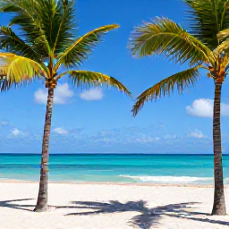 Caribbean Holidays, Cuba December Holidays, Sunny Cuban beach resort in December with turquoise Caribbean sea, palm trees, white sand and relaxed travellers