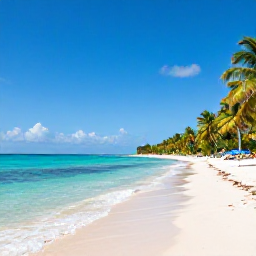 Caribbean Holidays, Cuba December Tours, Cuban Caribbean beach in December with clear turquoise water, white sand and palm trees