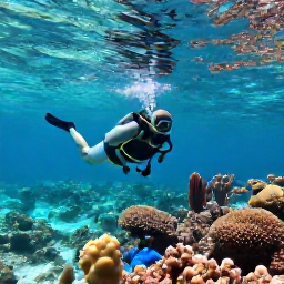 Caribbean Holidays, Cuba Diving June, A diver exploring a colourful coral reef in clear turquoise Caribbean water near Cuba during June