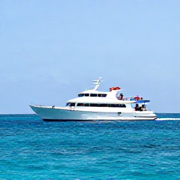Caribbean Holidays, Cuba Diving May, A dive boat travelling across calm blue Caribbean water near Cuba on a sunny May morning