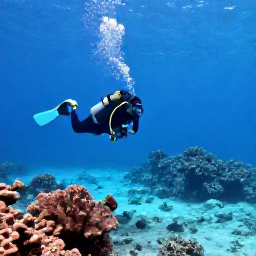 Caribbean Holidays, Cuba Diving November, Scuba divers exploring a clear Caribbean reef near Cuba in bright November sunshine