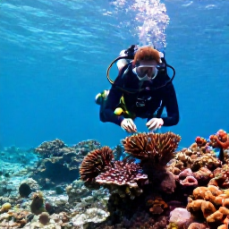 Caribbean Holidays, Cuba Diving October, Divers examining coral, sponges and tropical fish on a Cuban reef in calm, sunlit October water