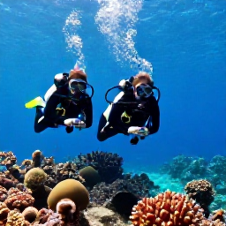Caribbean Holidays, Cuba Diving October, Scuba divers exploring a colourful Caribbean coral reef in clear Cuban water during October