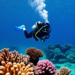 Caribbean Holidays, Cuba Diving September, Scuba diver exploring a colourful coral reef in clear Caribbean water near Cuba