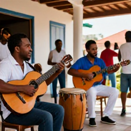 Caribbean Holidays, Cuba Holidays March, Cuban musicians performing live son music in a welcoming local venue, with guitars, percussion and dancing guests